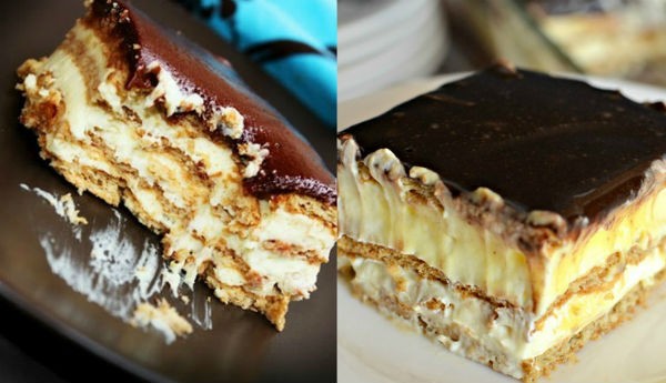 Восхитительный торт «Эклер» без выпечки из 4 ингредиентов